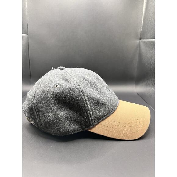 L.L. Bean Hat Cap Wool Leather Strap Back Gray Brown Brim One Size Outdoor - Picture 8 of 8